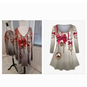 4/$80 New Christmas Ornaments Tunic - Size XXL (US16)